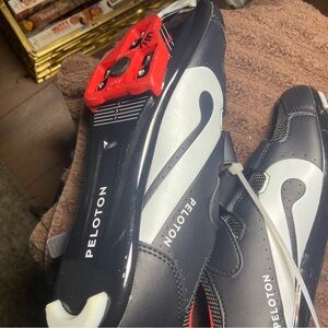 Peloton Black Shoes with Red Accents